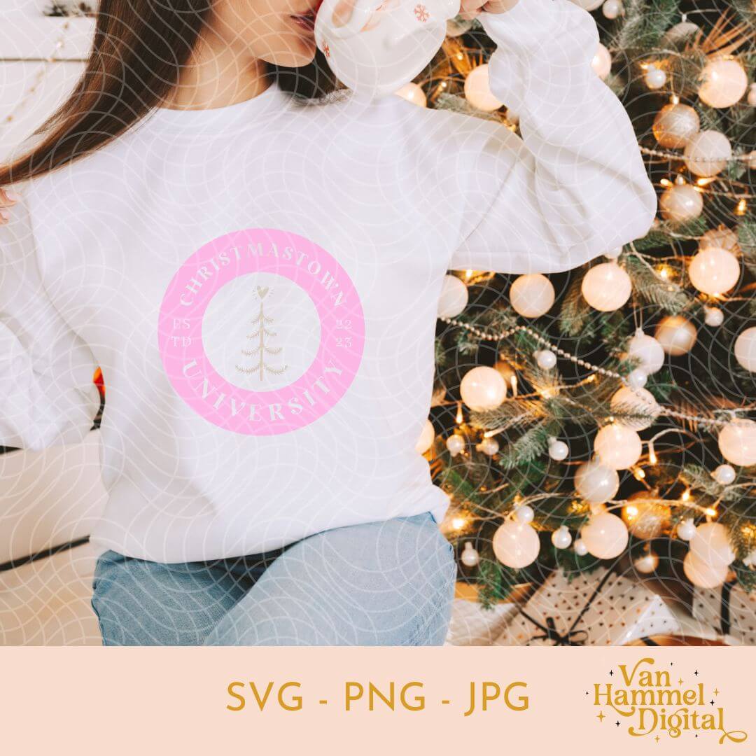 Christmas Town University | Pink | SVG PNG JPG