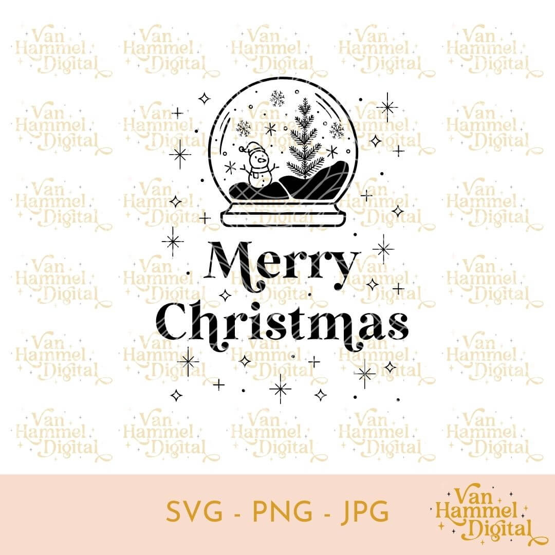 Kerst | Merry Christmas | Sneeuwbol | SVG JPG PNG