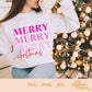 Merry Merry Merry Christmas | Pink | SVG PNG JPG