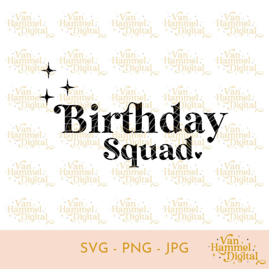 Birthday Squad | Sterren | SVG JPG PNG