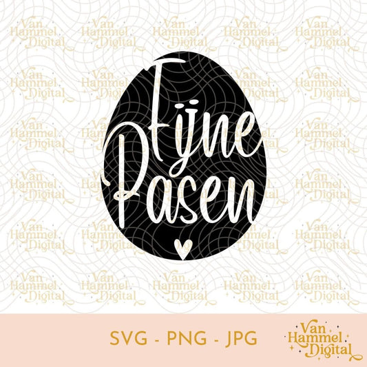 Fijne Pasen | Paasei Hartje | SVG PNG JPG