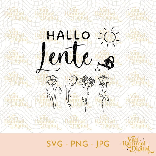 Hallo Lente | Bloemen | SVG PNG JPG