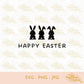 Happy Easter | 3 Bunny's | SVG PNG JPG