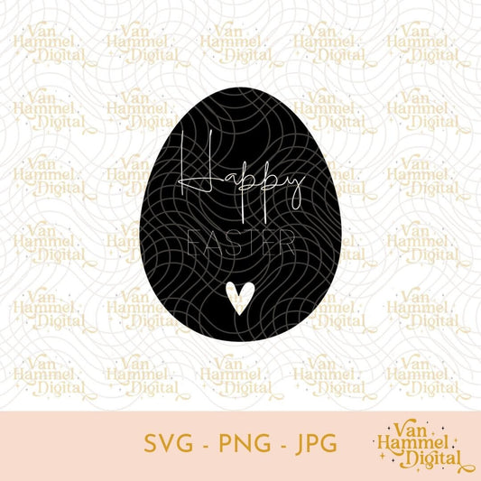 Happy Easter | Egg Heart | SVG PNG JPG