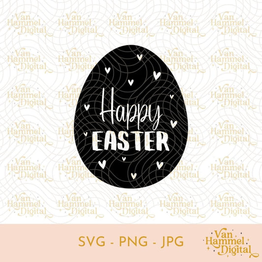 Happy Easter | Egg Hearts | SVG PNG JPG