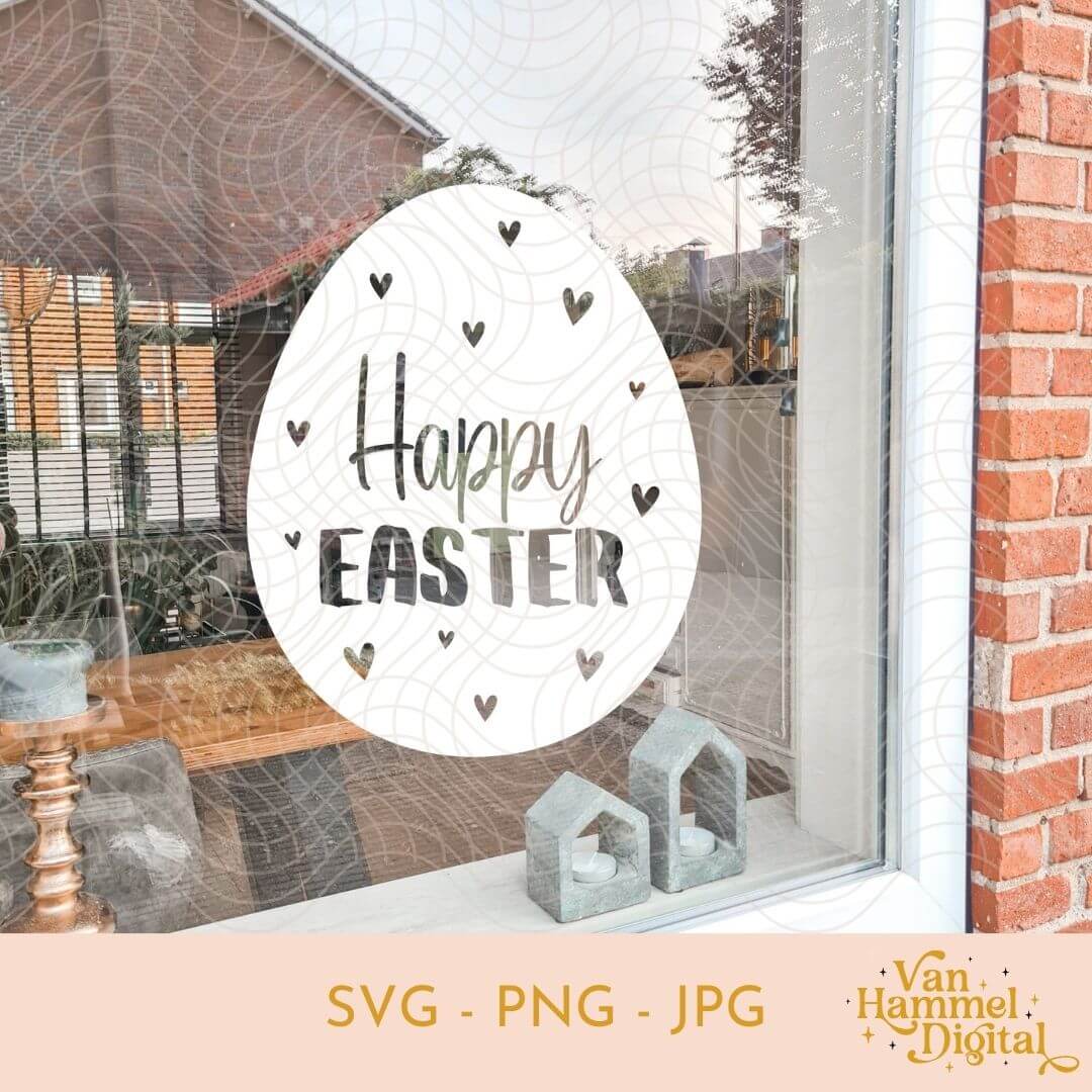 Happy Easter | Egg Hearts | SVG PNG JPG