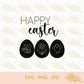 Happy Easter | 3 Eggs Bee Flower Chicken | SVG PNG JPG