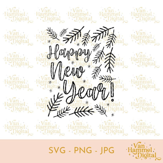 Nieuwjaar | Happy New Year | Takken | SVG JPG PNG