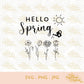 Hello Spring | Flowers | SVG PNG JPG