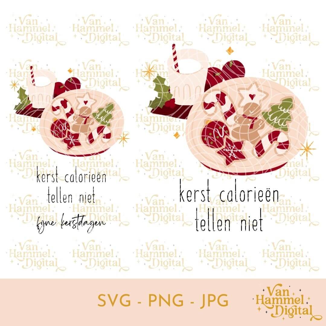 Kerst Calorieën Tellen Niet | SVG PNG JPG