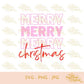 Merry Merry Merry Christmas | Open | Pink | SVG PNG JPG